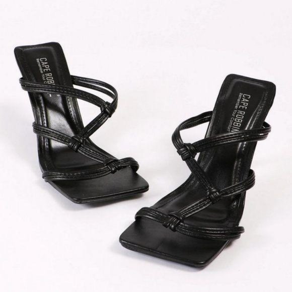 Shoes - Square Toe Strappy Mules